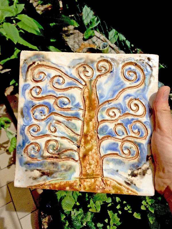 Formella in ceramica "Albero della Vita" cm.20xcm.20