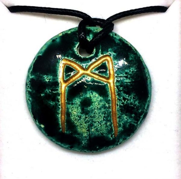 Runa in ceramica "Mannaz"