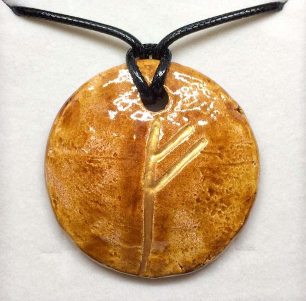 Runa in ceramica "Fehu"