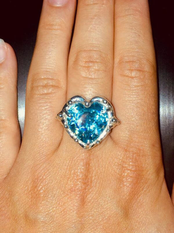 Anello in Argento925 e Zircone Blu zaffiro - immagine 9