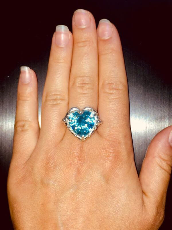 Anello in Argento925 e Zircone Blu zaffiro - immagine 8