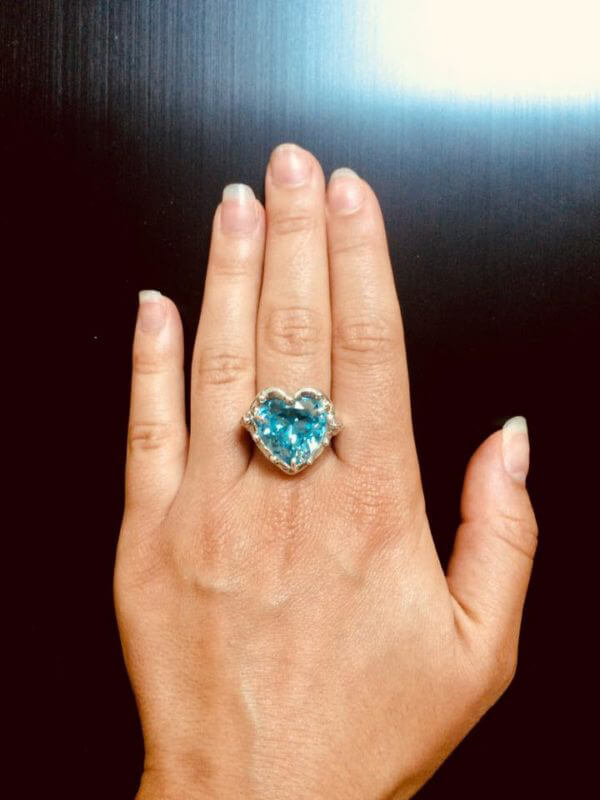 Anello in Argento925 e Zircone Blu zaffiro - immagine 7