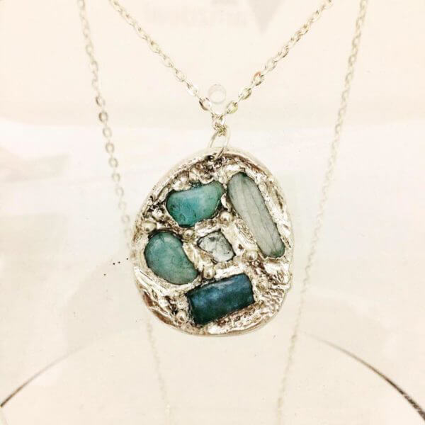 Collana "Cosmo" in Argento 925 e Acquamarina grezza, chiedere disponibilità - immagine 2