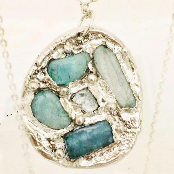Collana "Cosmo" in Argento 925 e Acquamarina grezza, chiedere disponibilità