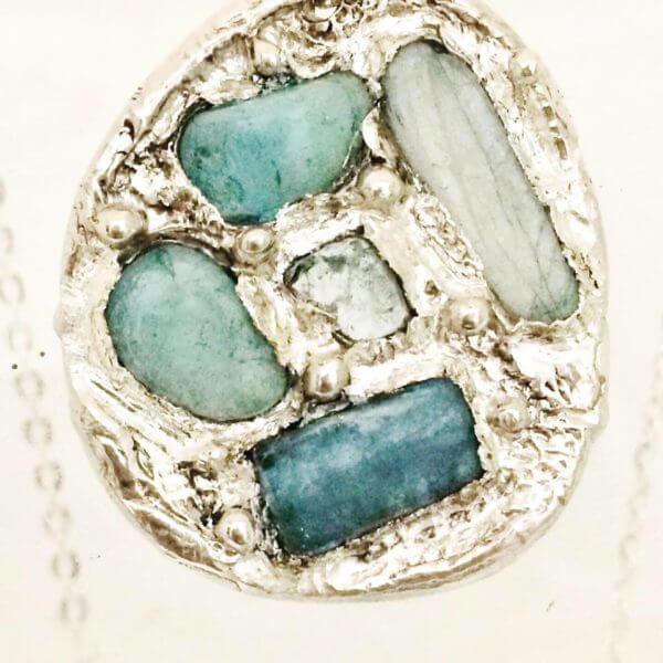 Collana "Cosmo" in Argento 925 e Acquamarina grezza, chiedere disponibilità - immagine 4