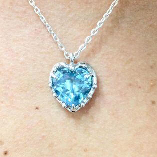 Collana Cuore Seta Piccolo Azzurro, Collane in Argento