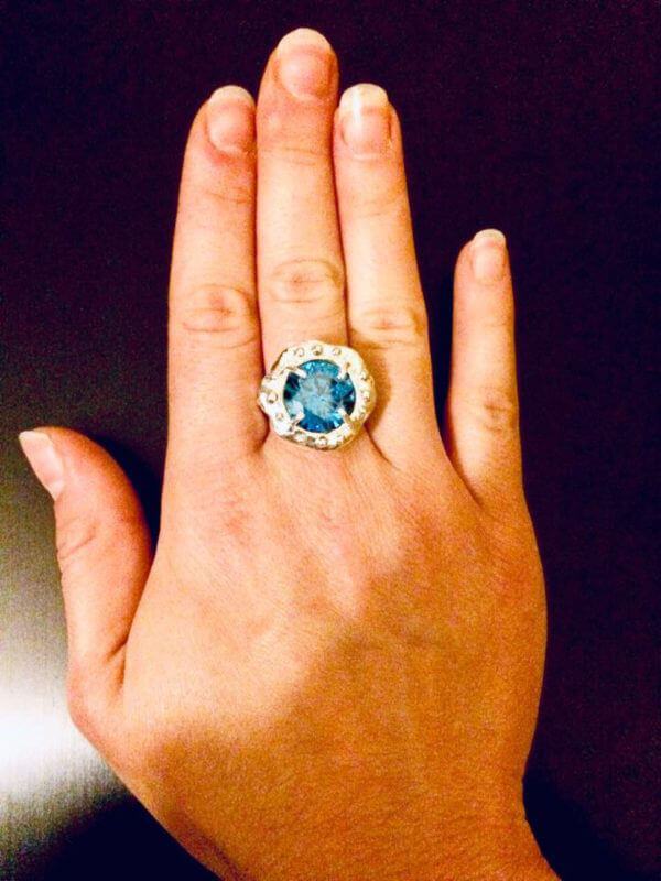 Anello in Argento925 e Zircone Blu zaffiro - immagine 5