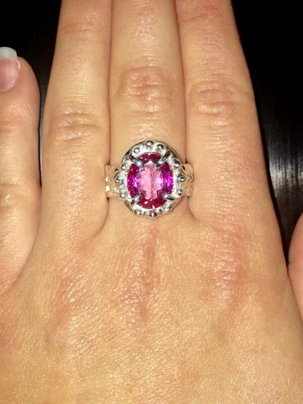 Anello in Argento925 e Topazio Rosa