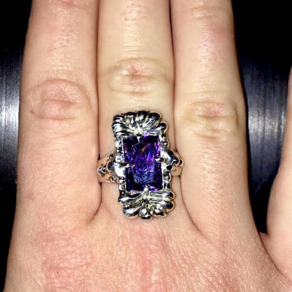 Anello in Argento 925 e Ametista - immagine 3