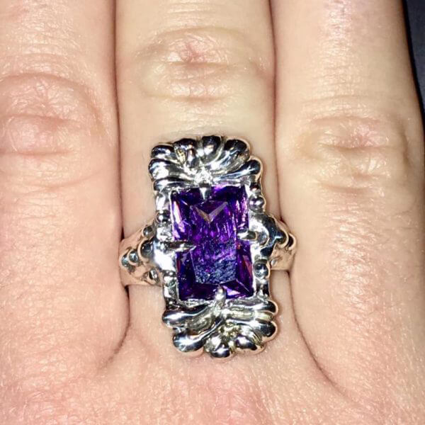 Anello in Argento 925 e Ametista - immagine 2