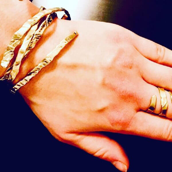 4 Bracciali in ottone martellati...Amorevolmente pero'...