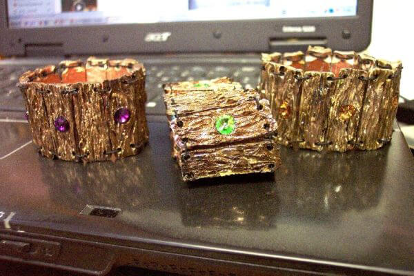 Bracciali in ceramica raku con cristalli Swarovski - immagine 3