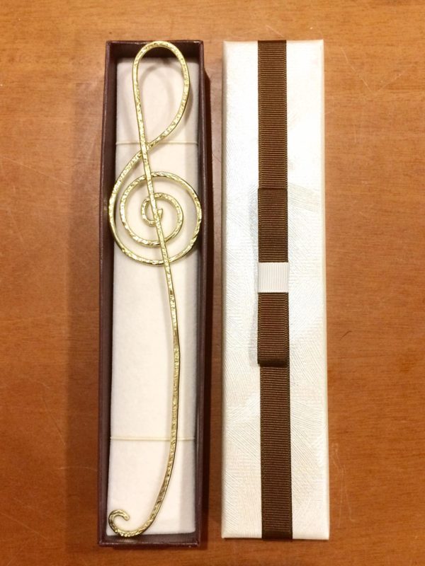 Segnalibro "Chiave di violino" in ottone martellato!...Amorevolmente però - immagine 2