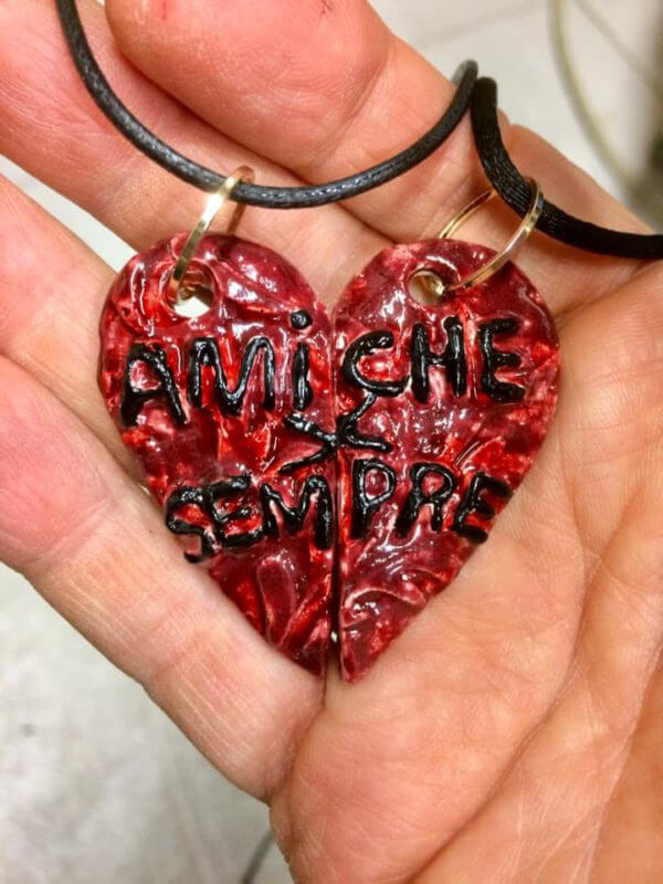 "Affetto per sempre tra amiche" in ceramica - immagine 2