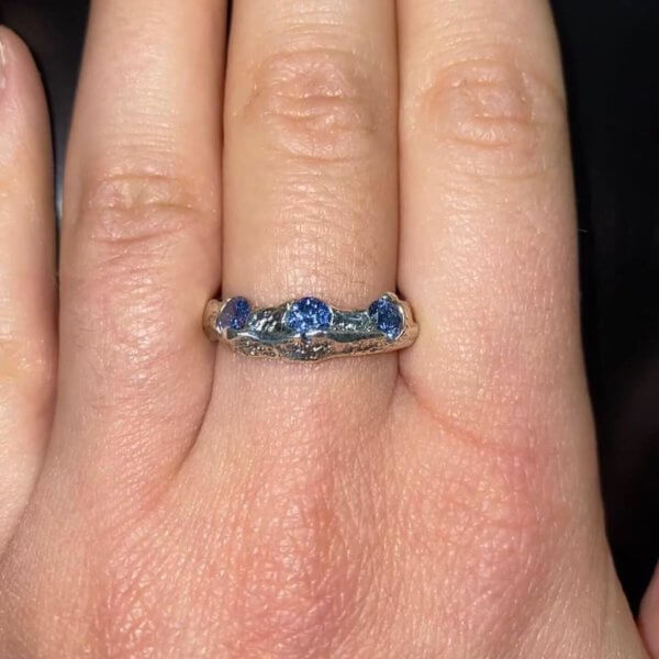 Anello in Argento 925 e cristalli blu - immagine 2