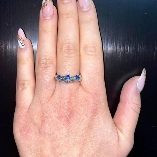 Anello in Argento 925 e cristalli blu - immagine 3