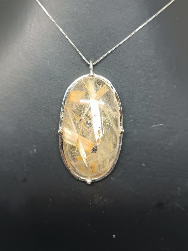 Collana in Argento 925 e Quarzo rutilato