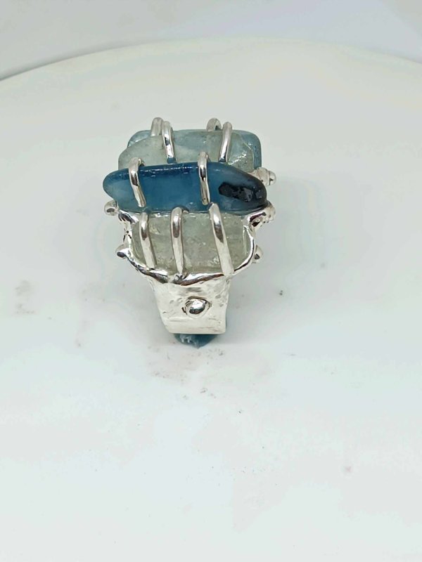 Anello in Argento 925 e Acquamarina, si realizza a richiesta. - immagine 2