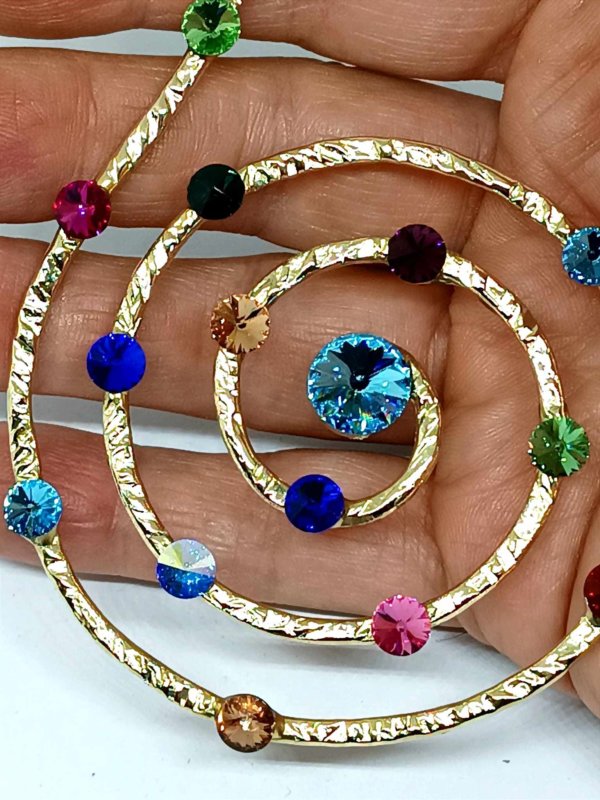 Spirale in ottone e Swarovski - immagine 4