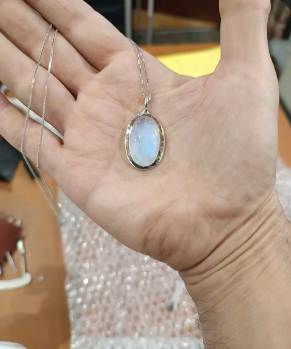 Collana in Argento 925 e Labradorite bianca. - immagine 5