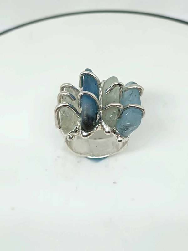 Anello in Argento 925 e Acquamarina, si realizza a richiesta. - immagine 3