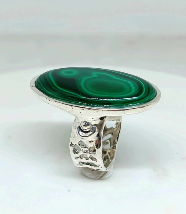 Anello in Argento 925 e malachite - immagine 6