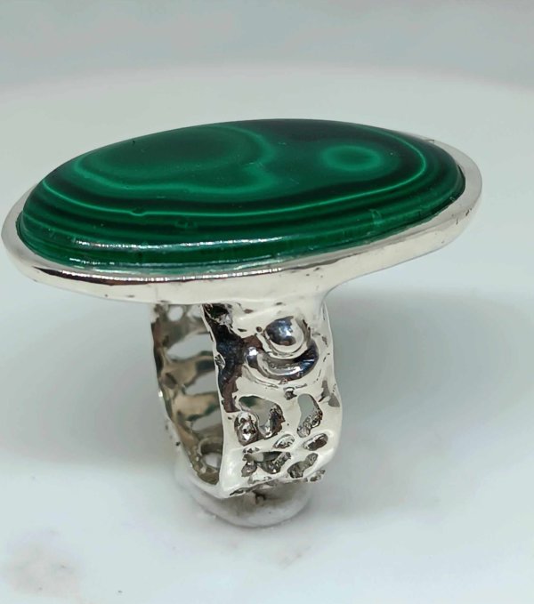 Anello in Argento 925 e malachite