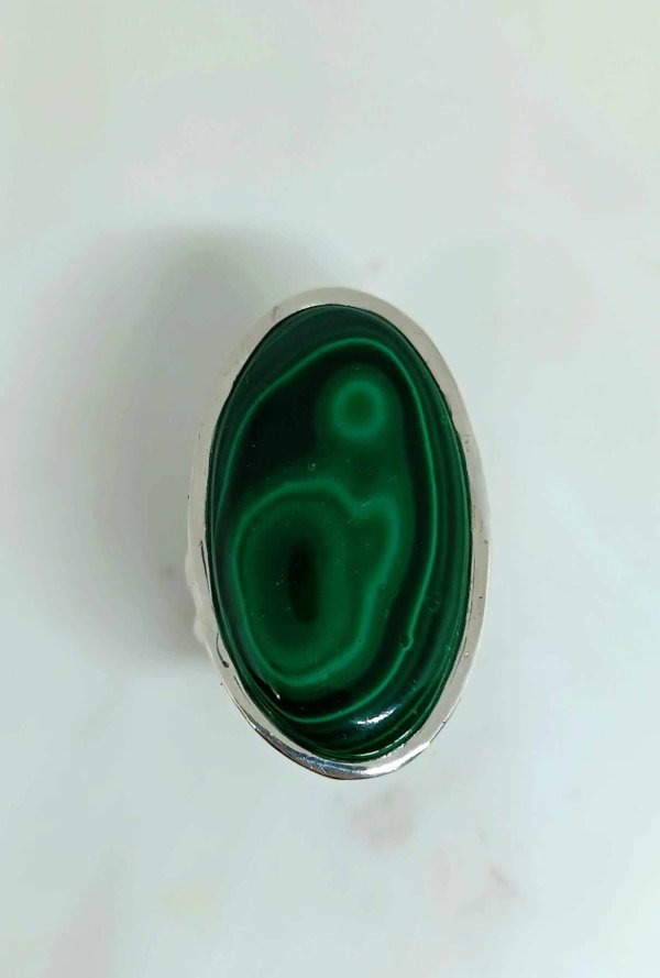 Anello in Argento 925 e malachite - immagine 2