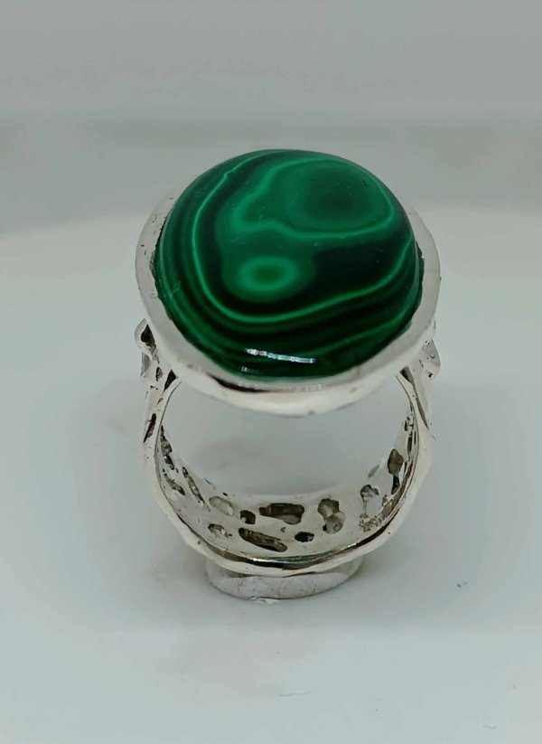 Anello in Argento 925 e malachite - immagine 3
