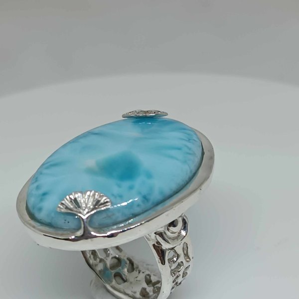 Anello in Argento925 e Larimar. Misura 16 - immagine 3