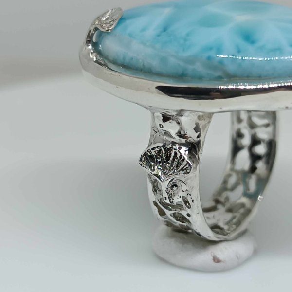 Anello in Argento925 e Larimar. Misura 16 - immagine 2