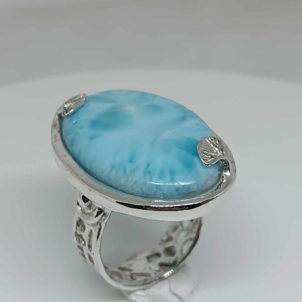 Anello in Argento925 e Larimar. Misura 16 - immagine 8