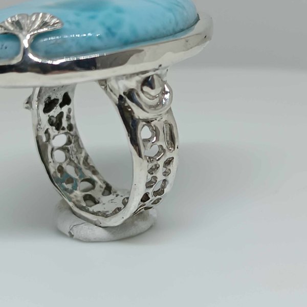 Anello in Argento925 e Larimar. Misura 16 - immagine 4