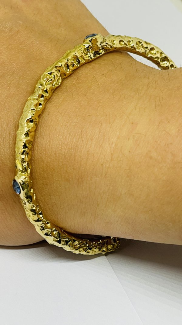 Bracciale in ottone e zirconia cubica, realizzato con la tecnica della sabbia - immagine 19
