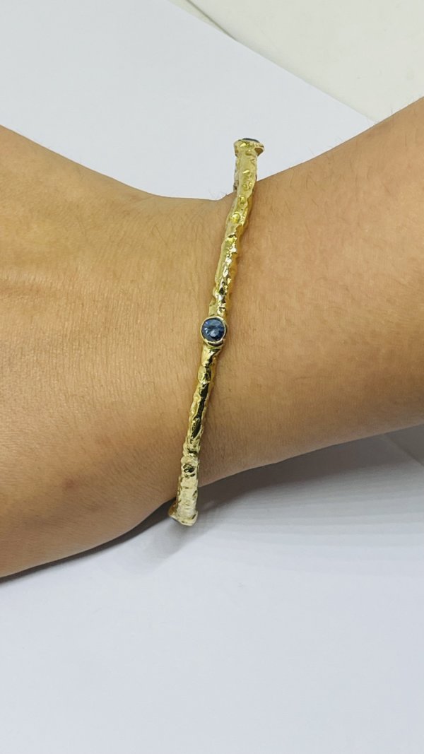 Bracciale in ottone e zirconia cubica, realizzato con la tecnica della sabbia - immagine 12