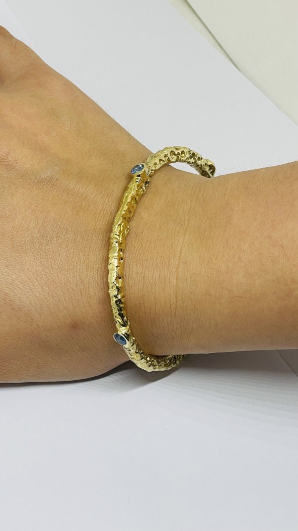 Bracciale in ottone e zirconia cubica, realizzato con la tecnica della sabbia - immagine 20