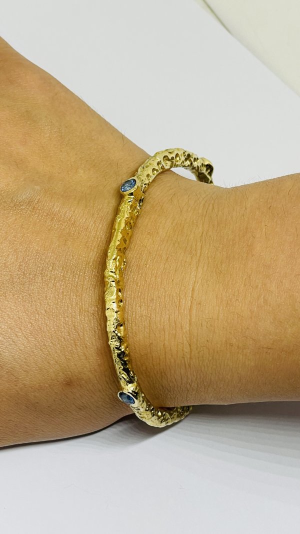 Bracciale in ottone e zirconia cubica, realizzato con la tecnica della sabbia - immagine 21
