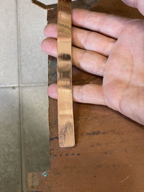 Bracciale in rame lucidissimo, cm.1.5 spessore 1 mm con lettere incise - immagine 5