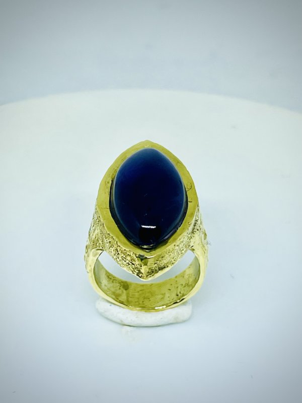 Anello in ottone e ametista, realizzato con la tecnica della fusione con la sabbia misura 11 - immagine 3